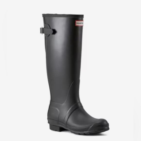 HUNTER Original Wellington Tall Rain Boots Black Matte Women's - Picture 1 of 9